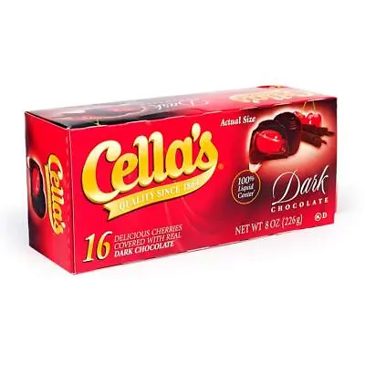 Cella's Dark Chocolate Covered Cherries 8oz Box (16 Per Box) - 1 Count • $14.07