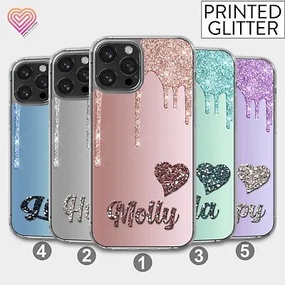 £6.90 • Buy Personalised Printed Glitter Phone Case GEL Cover For Apple Samsung Name 292