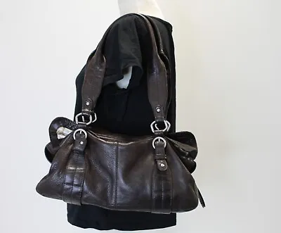 $25 • Buy Sigrid Olsen Womens Brown Purse Bag Leather Zip Closure Buckle Detail Lined