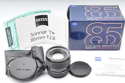 [TOP MINT Boxed] Contax Carl Zeiss Sonnar T* 85mm F/2.8 MMG Lens For CY Mount JP • $439.90