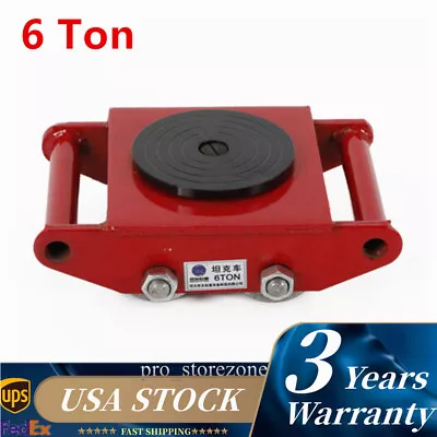 6T Heavy Duty Machine Machinery Dolly Skate Roller Mover Steel Cargo Trolley Red • $35