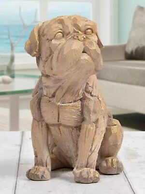 £24.99 • Buy Pug Puppy Driftwood Dog Animal Sculpture Ornament Figurine Art Present Gift