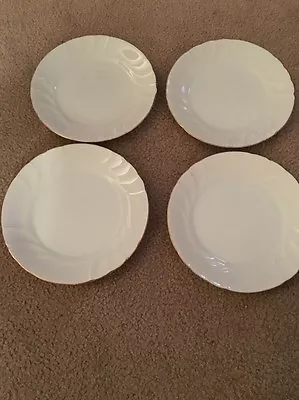 Set Of 4 Mikasa Wedding Band Salad Plates Gold Rim • $19.99