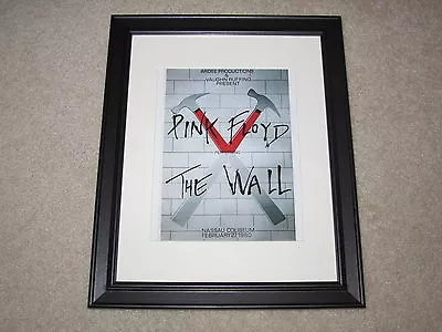 Framed Pink Floyd The Wall Concert Mini Poster Nassau 2-27-1980 14 X16.5  RARE! • $45