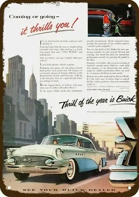 1955 BUICK ROADMASTER V-8 CAR Thrills Vintage-Look DECORATIVE REPLICA METAL SIGN • $24.99