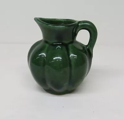 Van Briggle Pottery Melon / Pumpkin Shaped Pitcher In Green • $29.75