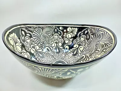 18  TALAVERA SINK  Oval Vessel  Mexican Handmade Ceramic  Bathroom  Folk Art • $149