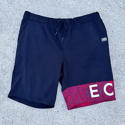 Ecko Unltd. Men's Shorts Size 4XL Black Red Athletic Gym Polyester Drawstring • $21.99