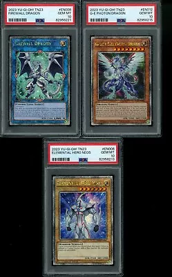 Yu-Gi-Oh! Elemental Hero Neos + Firewall Dragon + Photon Dragon PSA 10 Trio 💎 • $26.01