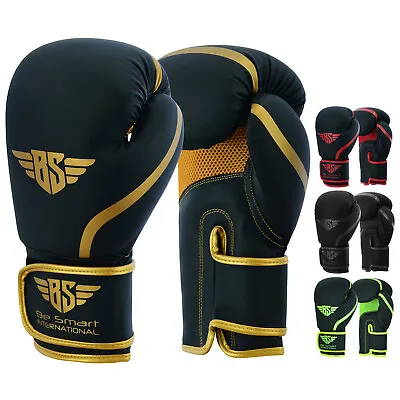 £12.99 • Buy Boxing Gloves Training Leather Mitt Sparring Muay Thai Punch Bag Kickboxing