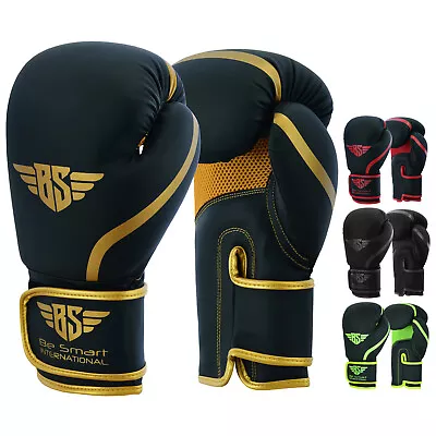 Boxing Gloves Training Leather Mitt Sparring Muay Thai Punch Bag Kickboxing • £14.49