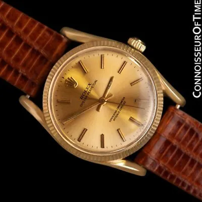 1950's ROLEX OYSTER PERPETUAL  BOMBE  Vintage Mens 14K Gold Watch - Warranty • $5995