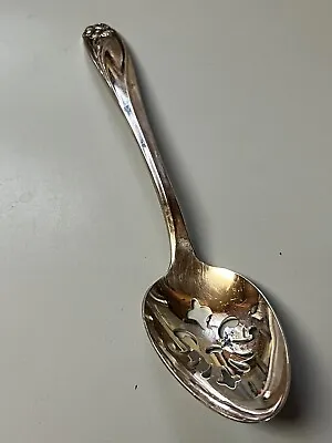 1847 Rogers Silverplate  DAFFODIL  PIERCED SERVING SPOON No Mono 8 1/2  • $22.50