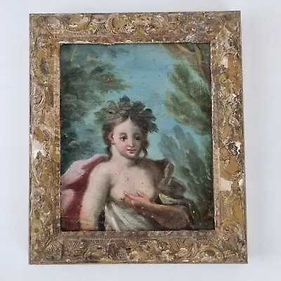 Antique 18th Century Italian Oil On Panel Portrait Female Goddess Wax Seal  • £395