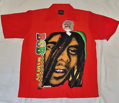 Vintage Bob Marley Shirt Mens XL Black Dragonfly Graphic Button Up  • $40