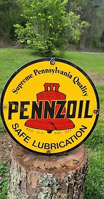 Pennzoil Motor Oil Lube Gasoline Vintage Gas Pump Porcelain Sign • $32