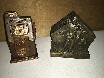 Vintage Coin Banks Bronzed Cast Metal Slot Machine First Federal Saving’s • $9.99