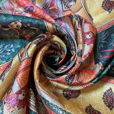 £2.49 • Buy Luxury Faux Raw Silk Floral Rose Freda Kahlo Dress Craft Fabric 44  By The Meter