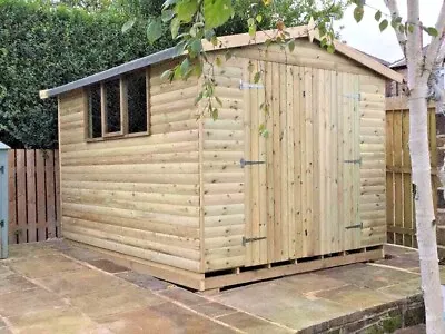 16x8 20mm T&G Workshop Shed Apex TANALISED Installation Available Treated Hut • £2089