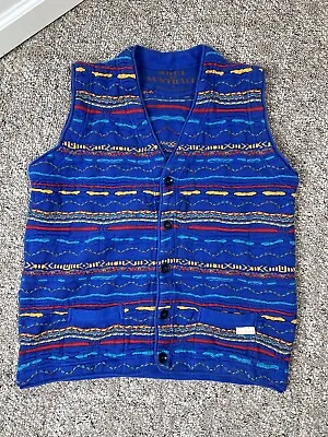 Vintage Coogi Soul Of Australia Sweater Vest Large 90s Biggie Notorious BIG VTG • $85