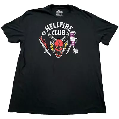 NWT STRANGER THINGS T-Shirt 2XL XXL Hellfire Club Demon Graphic Black Netflix SS • $13.29