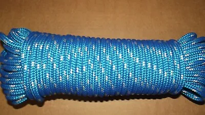5/16  (8mm) X 100' Sail/Halyard Line Double Braid Polyester Sheets Boat Rope • $43