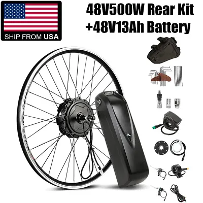 $389.99 • Buy Electric Bike Conversion Kit 26inch 48V 500W E-Bike Motor Hub Wheel With Battery