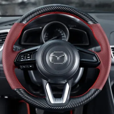 Hand Stitch Car Steering Wheel Cover For Mazda CX-3 CX3 CX-5 CX5 Mazda 6 CX-9 • $57.82