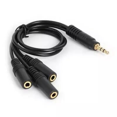 3.5mm PVC 3-Pole Plug To 3 Way Stereo Audio- Headphone Splitter Adapter Cable • £5.04