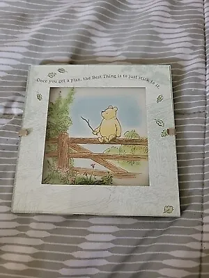 Disney Classic Pooh 5  X 5 Glass Picture “Once You Get A Plan The Best Thing  • $10.99