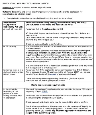 Immigration Law - LPC 2021 Revision Notes - Distinction • £5