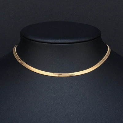 £3.26 • Buy Chic Flat Snake Bone Herringbone Chain Necklace Choker Gold Silver Jewelry Gift