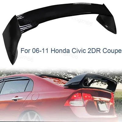Mugen Style RR Trunk Wing Spoiler Glossy Black Fits 06-11 Honda Civic 4DR Coupe • $78
