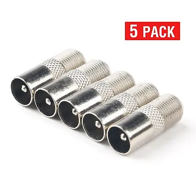 F Type To TV Aerial Adapter Female F Connector Male RF Coaxial COAX - 5pcs • $3.05