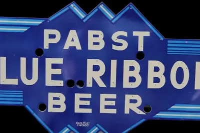 Pabst Blue Ribbon Beer Porcelain Enamel Neon Sign 60 Inches • $2133.49