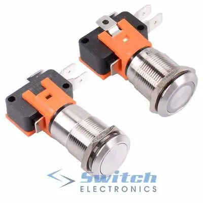 19mm Latching / Momentary Vandal Resistant Push Button Switch SPDT 21A 12V • £12.99