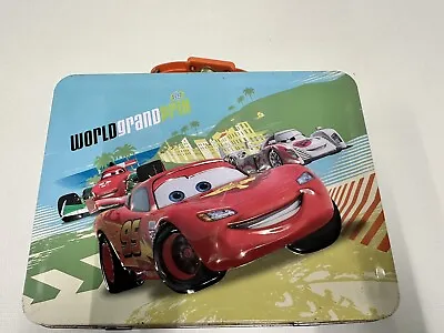 Disney Pixar Cars 2 Lightning McQueen World Grand Prix Collectible Tin Lunch Box • $12