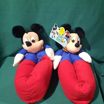 Disney’s Mickey Full Body Slippers Adult M Fun Feet Carousel By Guy NWT • $14.99