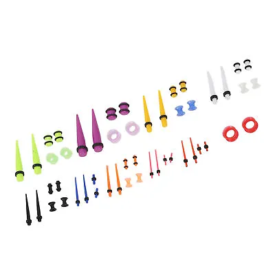 50pcs Ear Stretching Kit Silicone Tunnels Acrylic Tapers Plugs 1.6 To 12mm BGS • £5.83