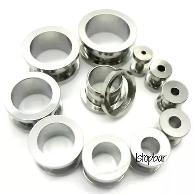 2mm-30mm Screw Back Fit Stainless Steel Expander Ear Flesh Tunnel Plug Stretcher • £2.69