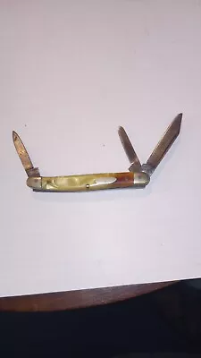 Vintage EDGE BRAND Solingen Germany 3 Blade Cracked Ice Serpentine Pocket Knife • $59.99