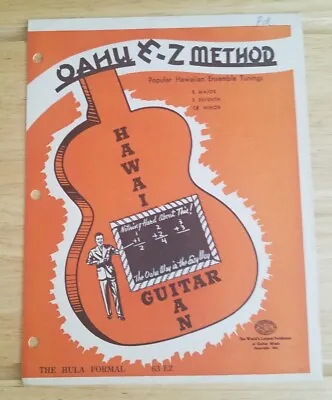 Vintage Sheet Music ~ OAHU E-Z METHOD Hawaiian Guitar THE HULU FORMAL 63EZ • $6.99
