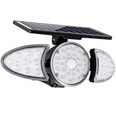 Solar Flood & Security Lights With Motion Detector 100W Equiv. Dusk To Dawn Outd • $44.69