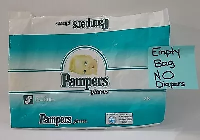 Pampers Phases Diapers Empty Bag Newborn Vintage 1992 Advertisement Movie Prop  • £20.27