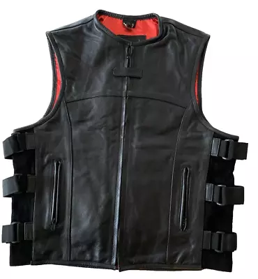 Men's Premium Leather Waistcoats Biker Vest • £30