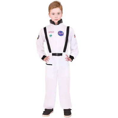 £13.59 • Buy Kids Astronaut Costume Boys Girls Spaceman Jumpsuit Childs Fancy Dress Outfit