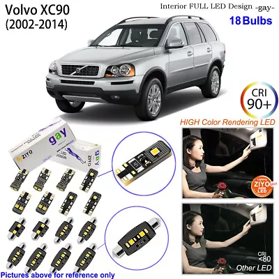 18 Bulbs Deluxe Interior LED Light Kit White Dome Light For 2002-2014 Volvo XC90 • $23.22