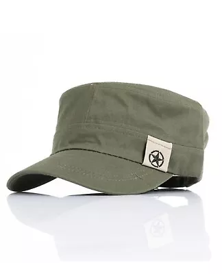 Adjustable Sweatband Flat Hat Military Tactical Army Military Cap Hat Cotton • £5.99