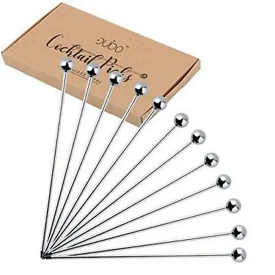 Cocktail Picks Stainless Steel Toothpicks – 8 Inch 12 Pack Martini Picks Reusabl • $13.99