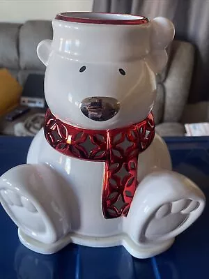 Slatkin & Co Paws The Polar Bear Candle Luminary Ceramic Bath & Body Works 2009 • $35.99